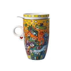 Goebel Teetasse mit Sieb und Deckel 'Around Traffic'