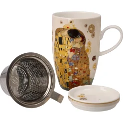 Goebel Teetasse mit Sieb und Deckel 'Der Kuss'
