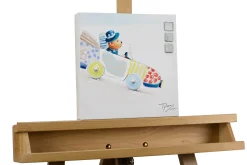 Handbemalter Kunstdruck 'Auf dem Nachhauseweg' 25x25cm