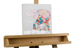 Handbemalter Kunstdruck 'Der erste Schultag' 25x25cm