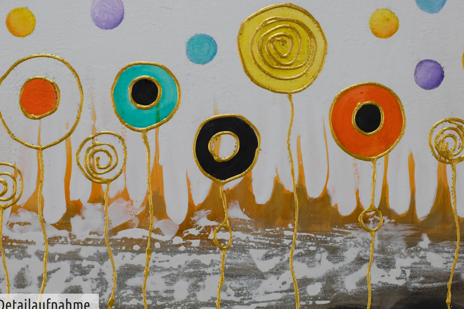 Handgemaltes Gemälde 'Aerial Flowers' 120x40cm | inkl. Echtheitszertifikat