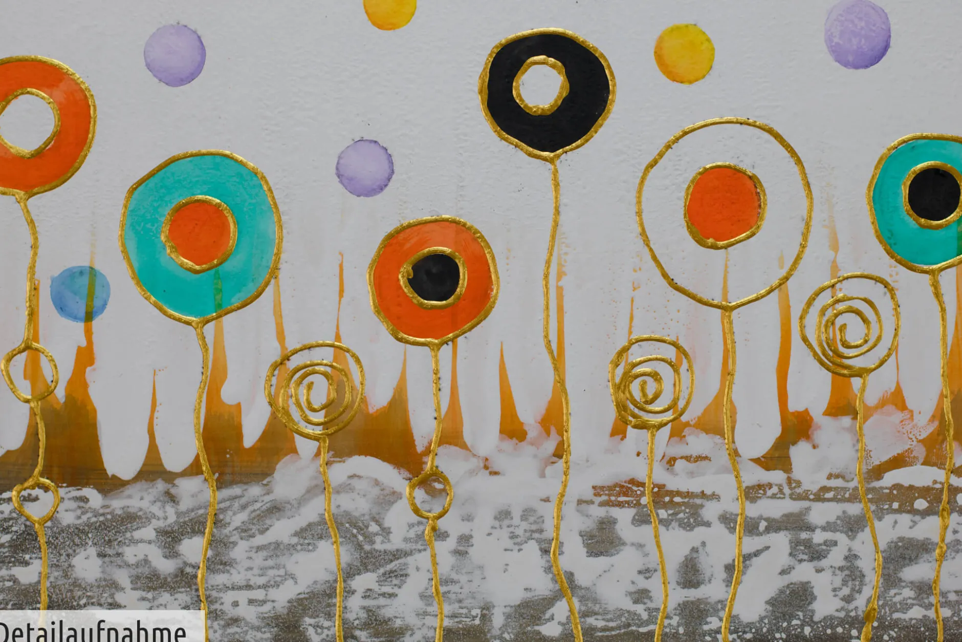 Handgemaltes Gemälde 'Aerial Flowers' 120x40cm | inkl. Echtheitszertifikat