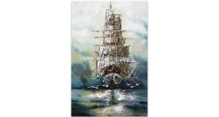 Handgemaltes Gemälde 'Ahoi Piratenschiff' 60x90cm | inkl. Echtheitszertifikat