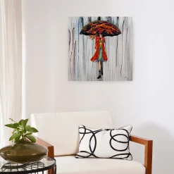 Handgemaltes Gemälde 'Alice im Regen' 60x60cm | inkl. Echtheitszertifikat