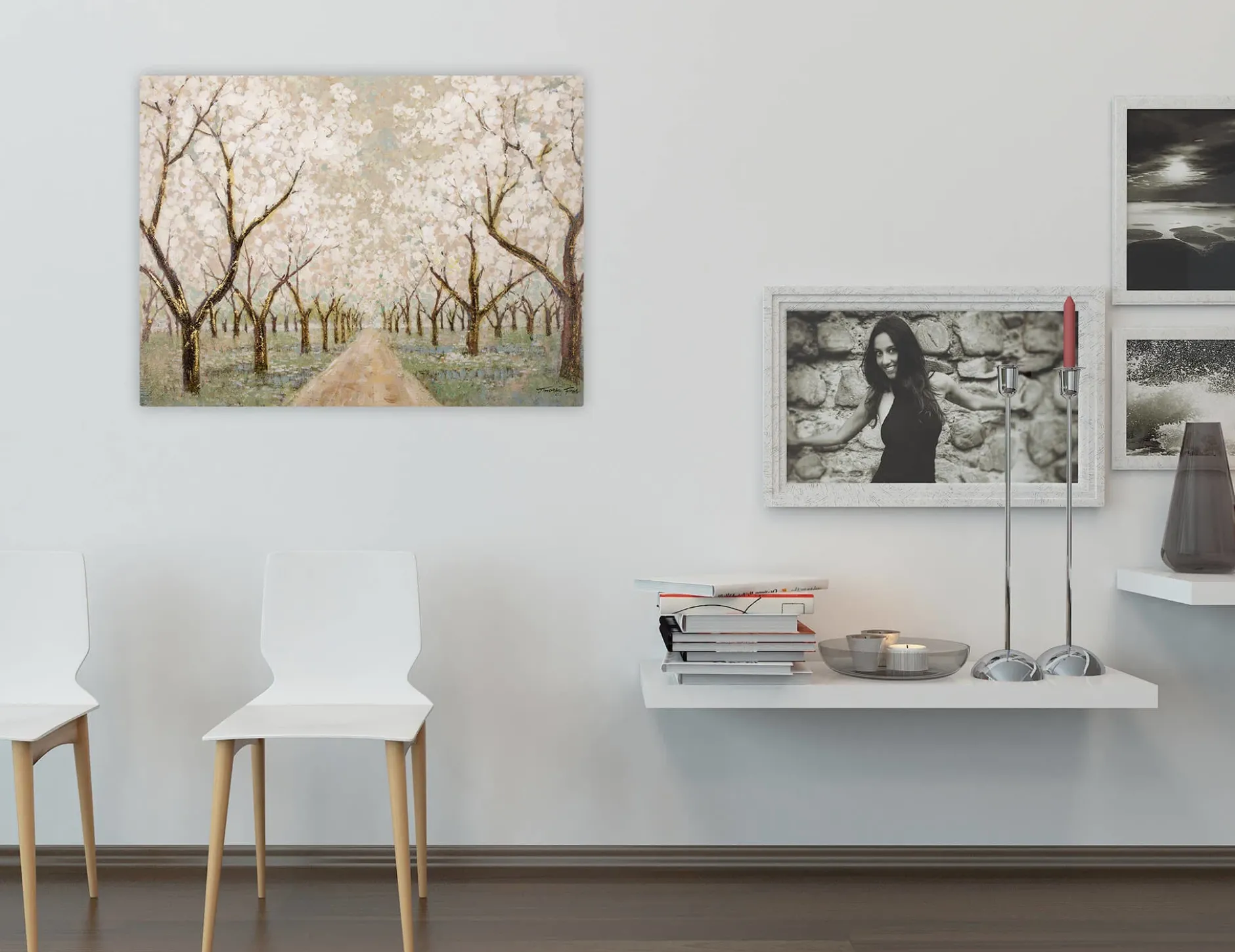 Handgemaltes Gemälde 'Allee voller Blüten' 100x75cm | inkl. Echtheitszertifikat