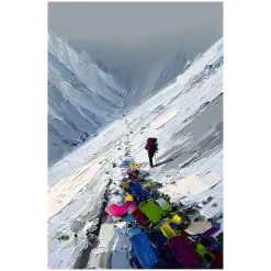 Handgemaltes Gemälde 'Alpenaufstieg' | Echtheitszertifikat inklusive