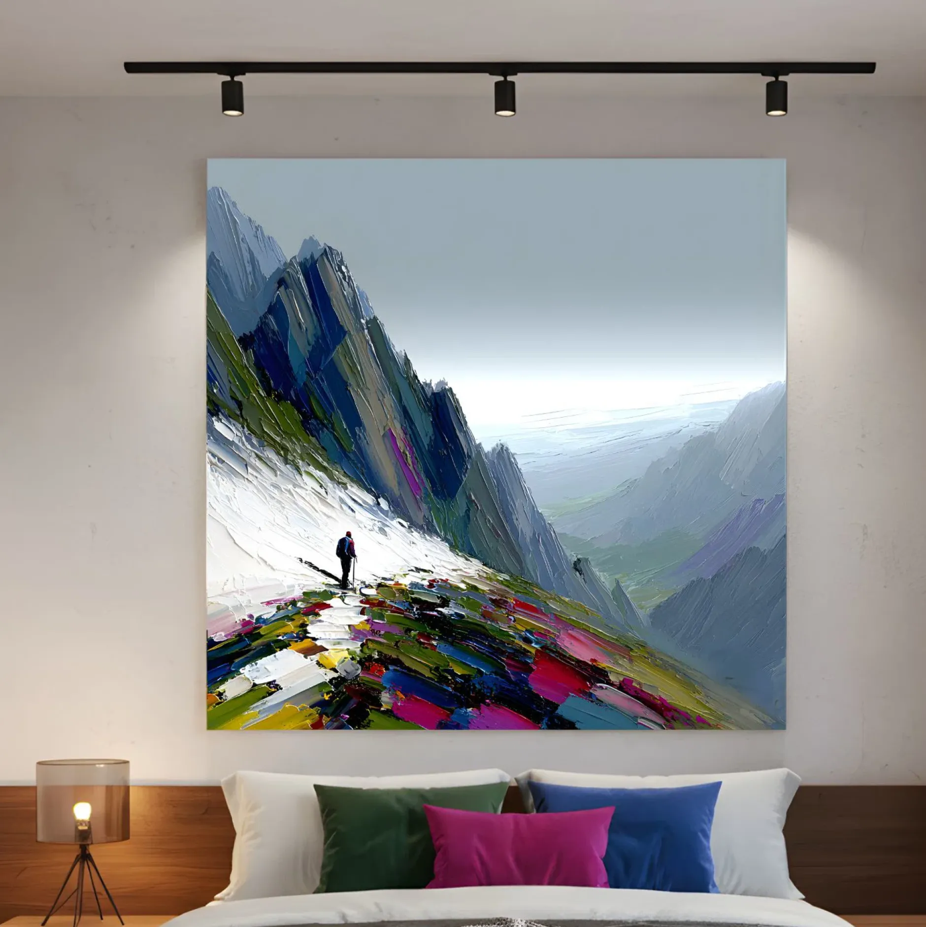 Handgemaltes Gemälde 'Alpenblick' | Echtheitszertifikat inklusive