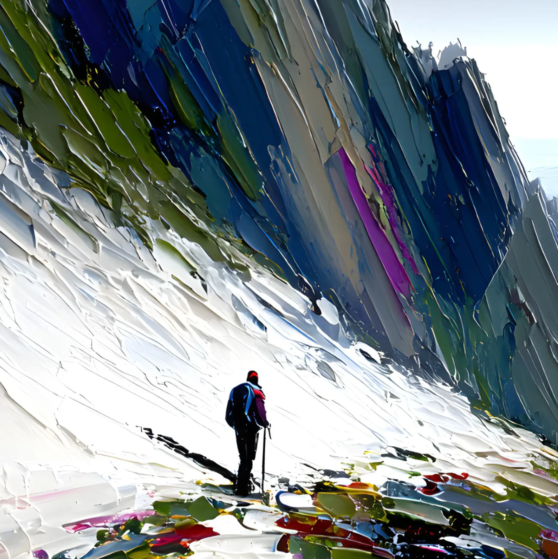 Handgemaltes Gemälde 'Alpenblick' | Echtheitszertifikat inklusive