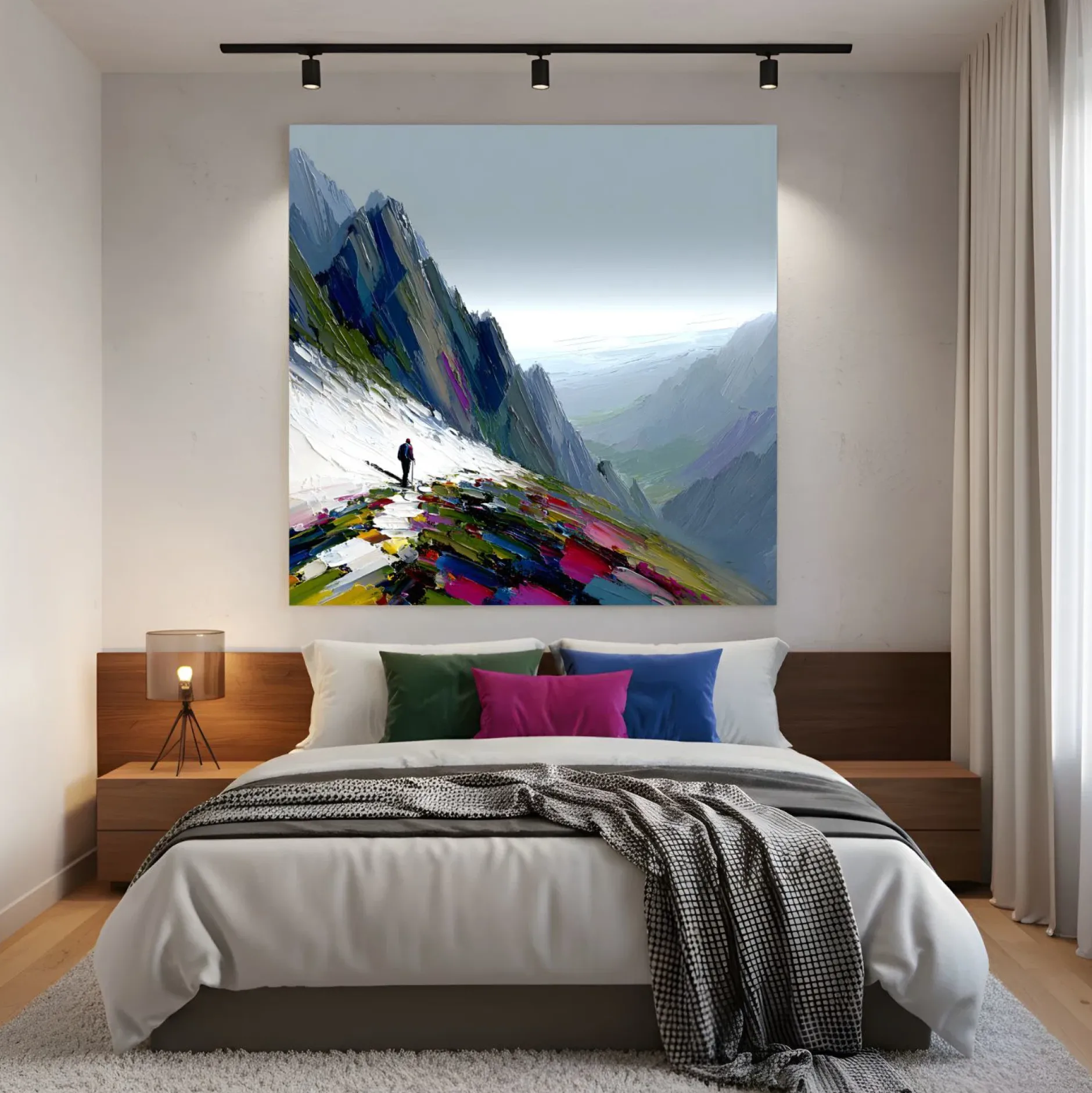 Handgemaltes Gemälde 'Alpenblick' | Echtheitszertifikat inklusive