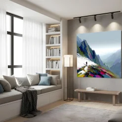 Handgemaltes Gemälde 'Alpenblick' | Echtheitszertifikat inklusive