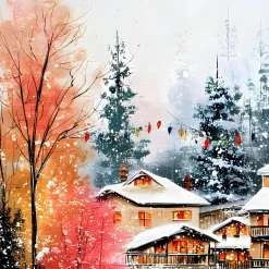 Handgemaltes Gemälde 'Alpenchalet' | Echtheitszertifikat inklusive