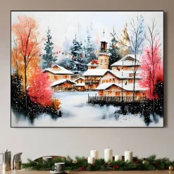 Handgemaltes Gemälde 'Alpenchalet' | Echtheitszertifikat inklusive