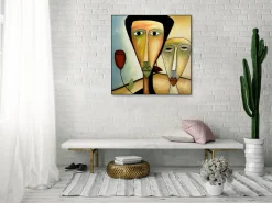 Handgemaltes Gemälde 'Amorous Walk' 80x80cm | inkl. Echtheitszertifikat