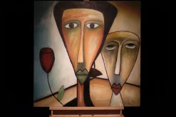 Handgemaltes Gemälde 'Amorous Walk' 80x80cm | inkl. Echtheitszertifikat