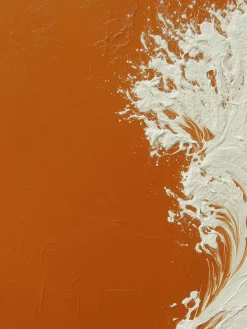 Handgemaltes Gemälde 'Aufrollende Orange Welle' | Echtheitszertifikat inklusive