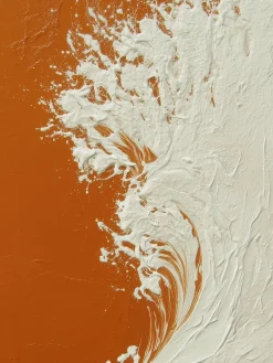 Handgemaltes Gemälde 'Aufrollende Orange Welle' | Echtheitszertifikat inklusive