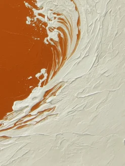 Handgemaltes Gemälde 'Aufrollende Orange Welle' | Echtheitszertifikat inklusive