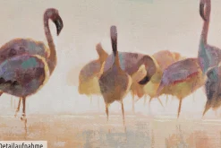 Handgemaltes Gemälde 'Bad der Flamingos' 150x50cm | inkl. Echtheitszertifikat