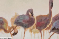 Handgemaltes Gemälde 'Bad der Flamingos' 150x50cm | inkl. Echtheitszertifikat