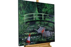 Handgemaltes Gemälde 'Banksy's Monet' 80x80cm | inkl. Echtheitszertifikat