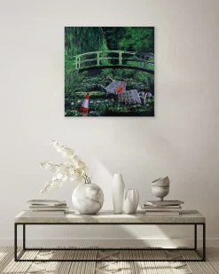 Handgemaltes Gemälde 'Banksy's Monet' 80x80cm | inkl. Echtheitszertifikat