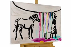 Handgemaltes Gemälde 'Banksy's Laundry Day' 100x75cm | inkl. Echtheitszertifikat