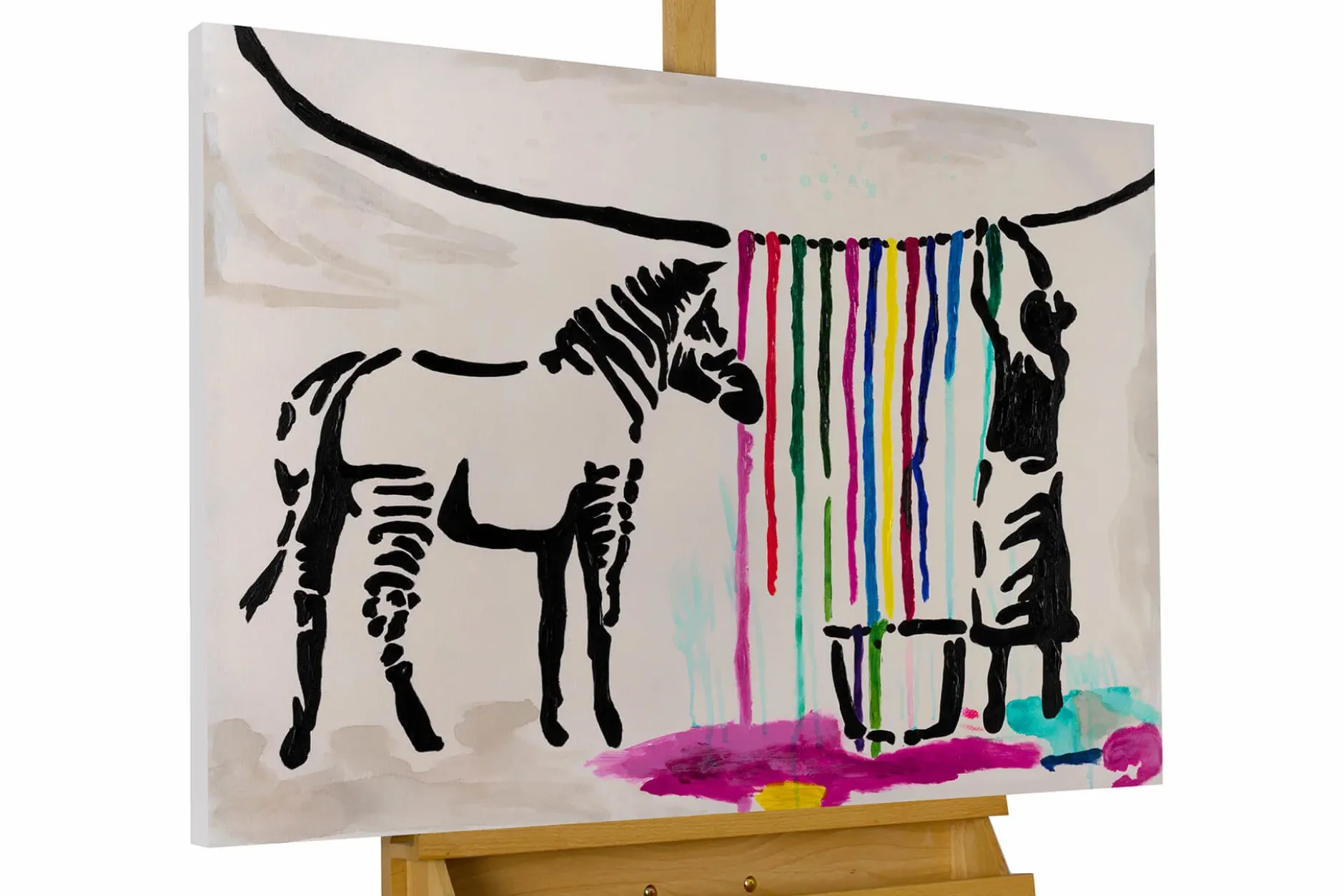 Handgemaltes Gemälde 'Banksy's Laundry Day' 100x75cm | inkl. Echtheitszertifikat