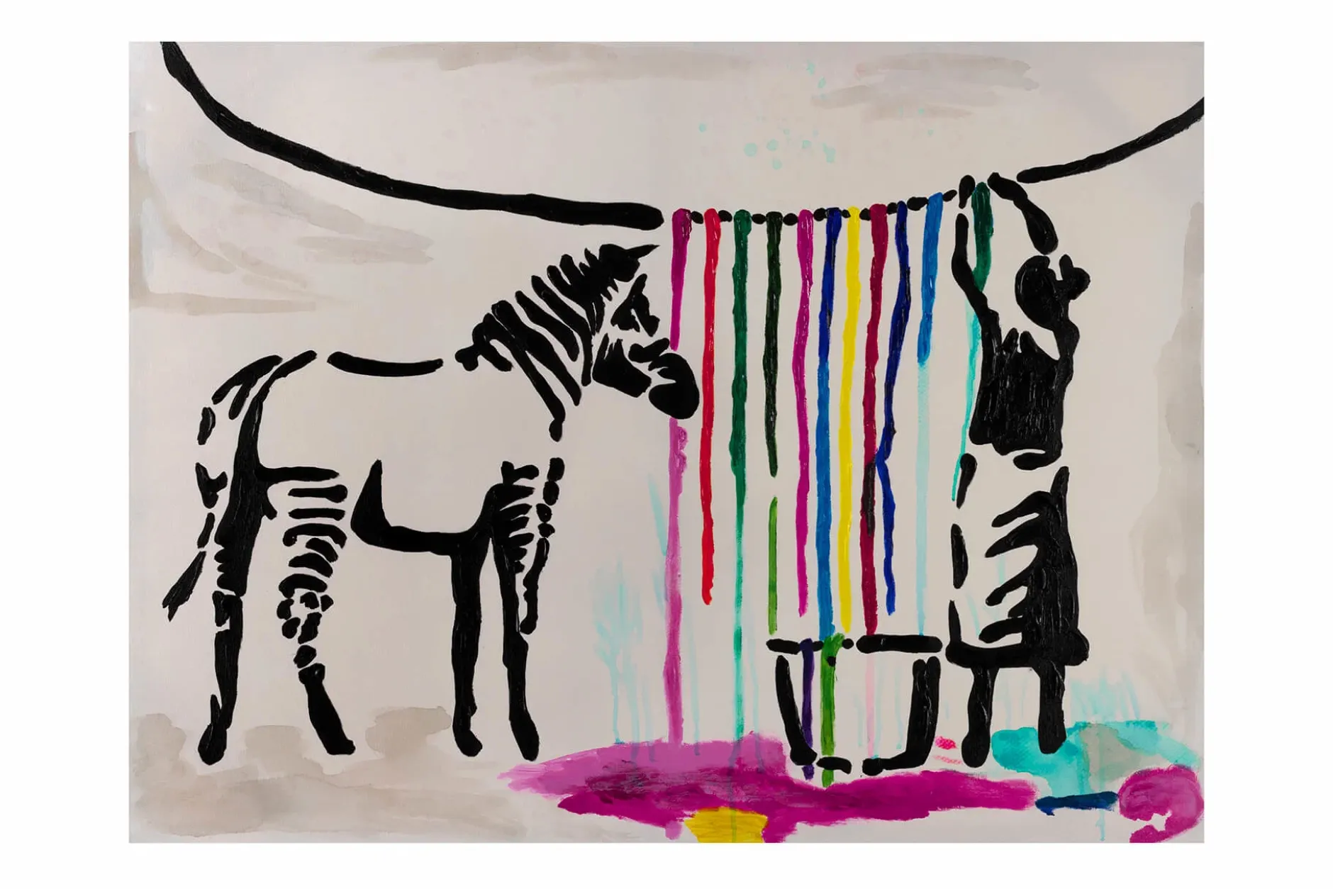 Handgemaltes Gemälde 'Banksy's Laundry Day' 100x75cm | inkl. Echtheitszertifikat