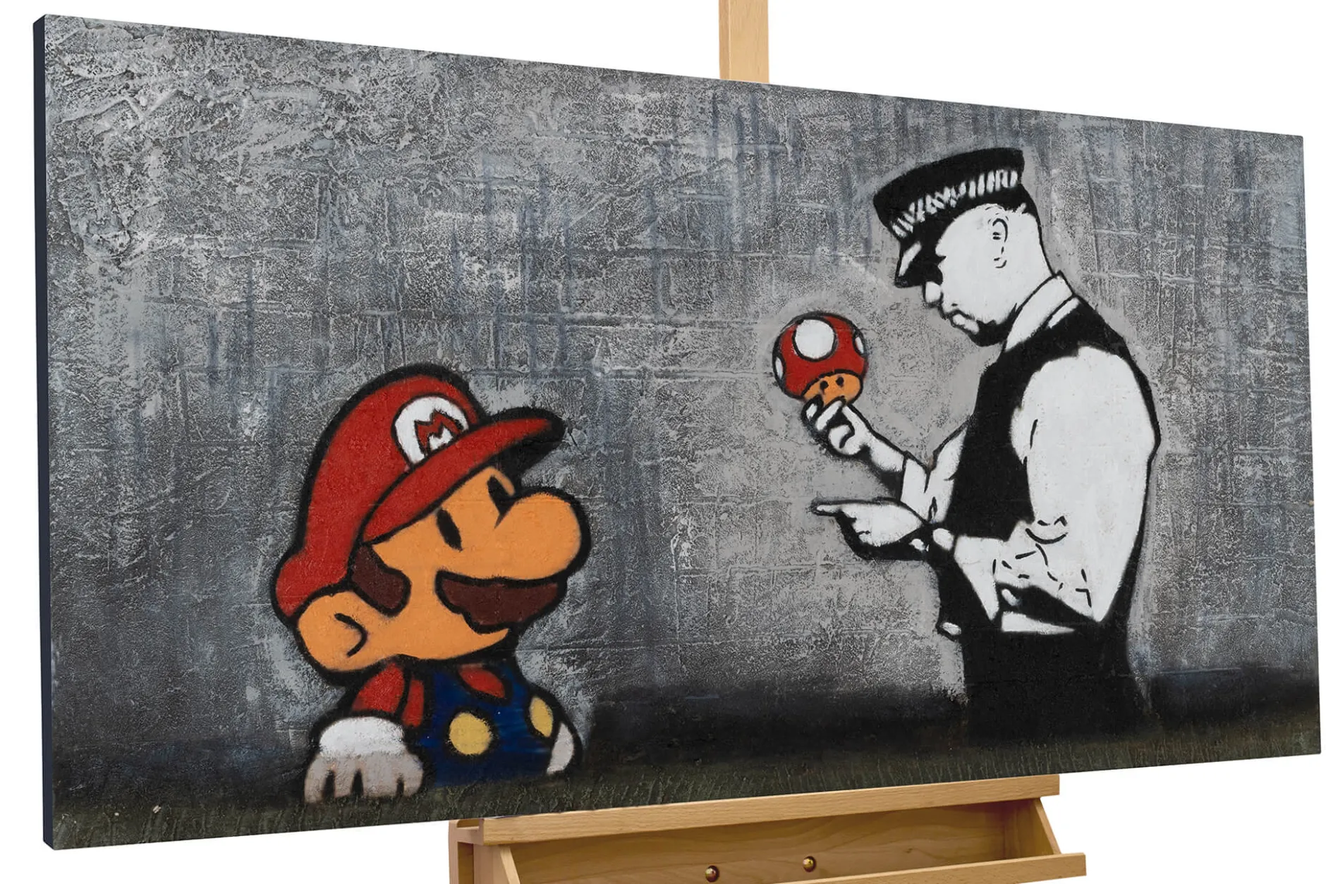 Handgemaltes Gemälde 'Banksy's Police Control' 120x60cm | inkl. Echtheitszertifikat