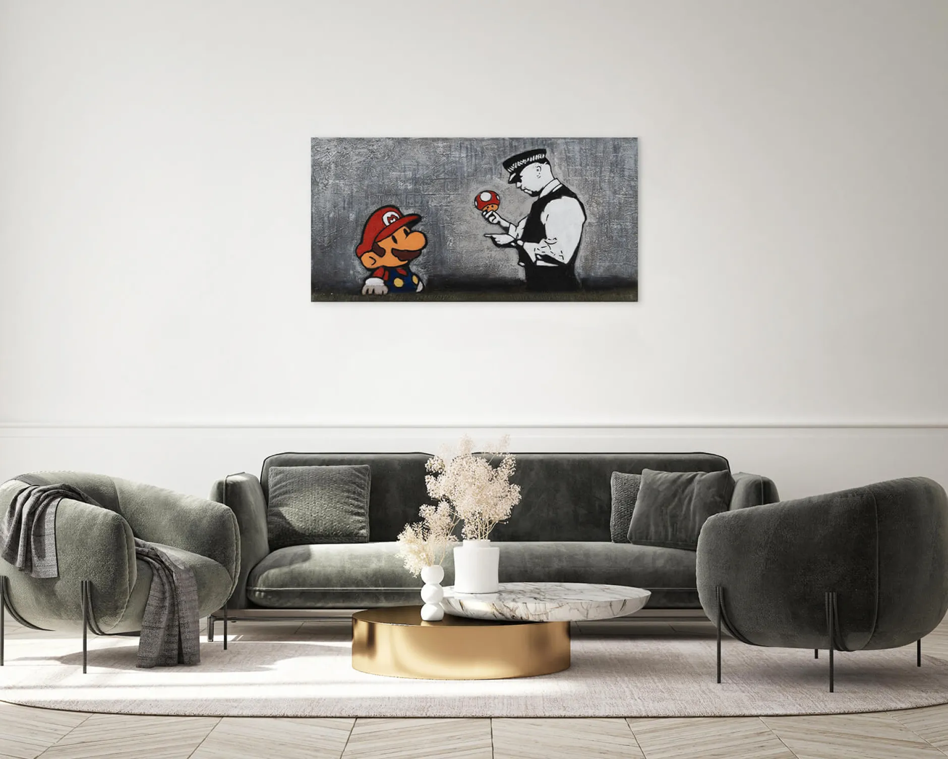 Handgemaltes Gemälde 'Banksy's Police Control' 120x60cm | inkl. Echtheitszertifikat