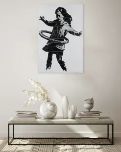 Handgemaltes Gemälde 'Banksy's Hula Hoop' 60x90cm | inkl. Echtheitszertifikat
