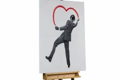 Handgemaltes Gemälde 'Banksy's Man in Love' 75x100cm | inkl. Echtheitszertifikat