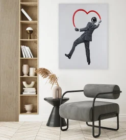 Handgemaltes Gemälde 'Banksy's Man in Love' 75x100cm | inkl. Echtheitszertifikat