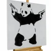 Handgemaltes Gemälde 'Banksy's Fighting Panda' 80x80cm | inkl. Echtheitszertifikat