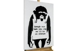 Handgemaltes Gemälde 'Banksy's Laugh now' 60x90cm | inkl. Echtheitszertifikat