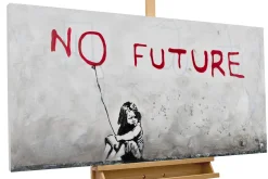 Handgemaltes Gemälde 'Banksy's No Future' 120x60cm | inkl. Echtheitszertifikat
