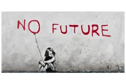Handgemaltes Gemälde 'Banksy's No Future' 120x60cm | inkl. Echtheitszertifikat