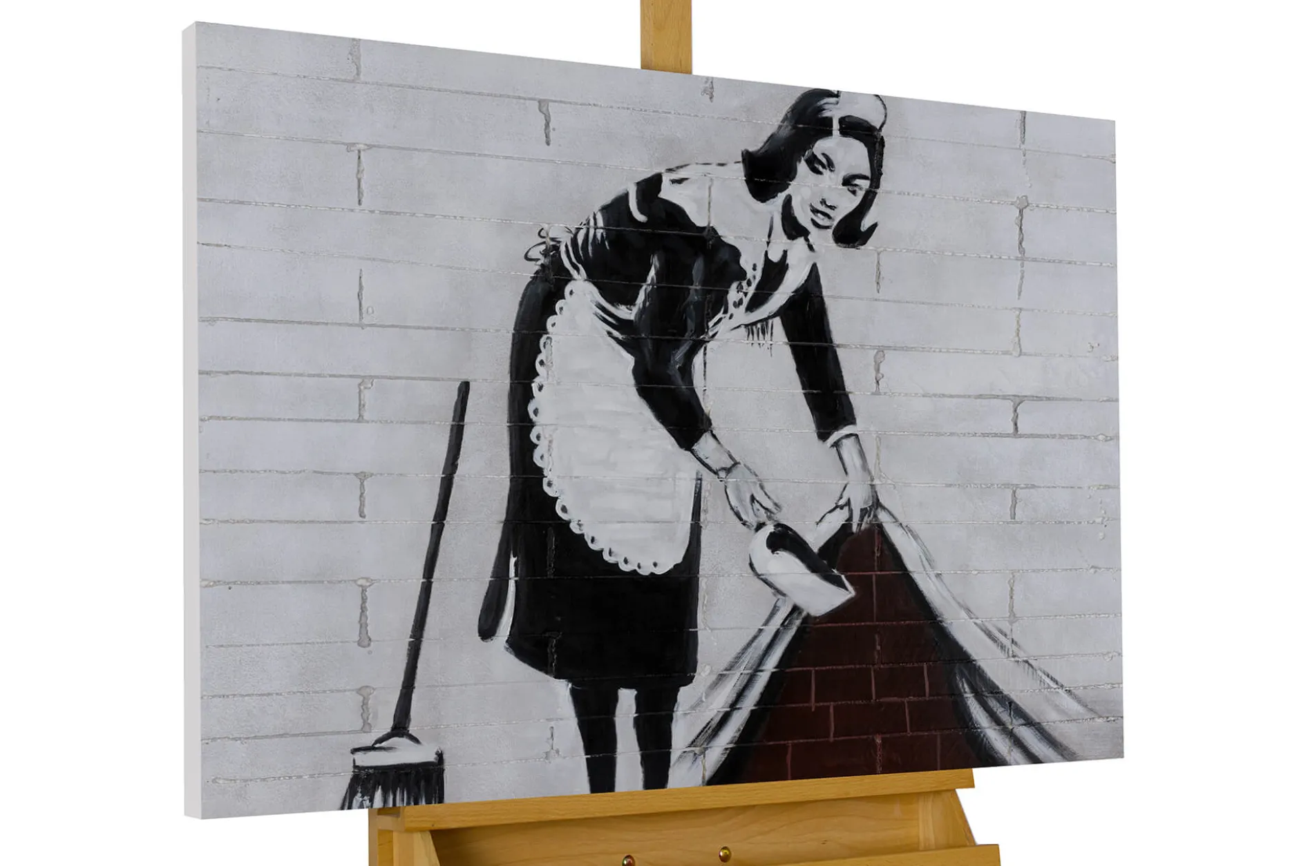 Handgemaltes Gemälde 'Banksy's Housemaid' 100x75cm | inkl. Echtheitszertifikat