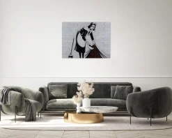 Handgemaltes Gemälde 'Banksy's Housemaid' 100x75cm | inkl. Echtheitszertifikat