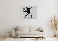 Handgemaltes Gemälde 'Banksy's Flower Attack' 100x75cm | inkl. Echtheitszertifikat
