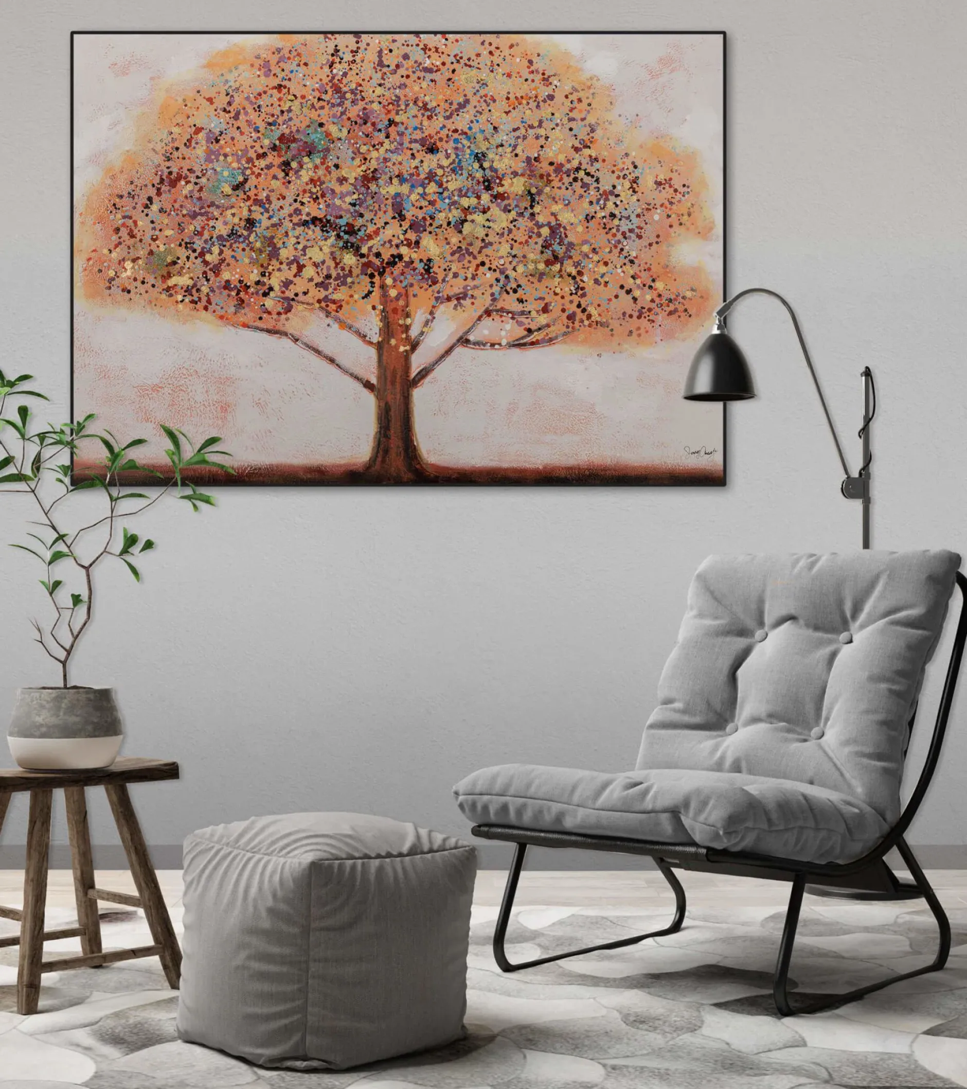 Handgemaltes Gemälde 'Baum der Erinnerung' 100x70cm | inkl. Echtheitszertifikat