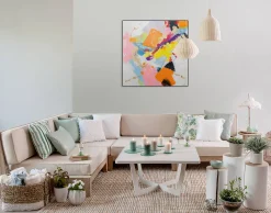 Handgemaltes Gemälde 'Behind the Rainbow' 80x80cm | inkl. Echtheitszertifikat