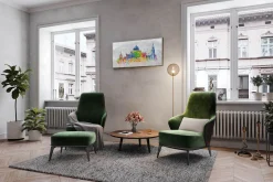 Handgemaltes Gemälde 'Bern Skyline Silhouette' 120x60cm | inkl. Echtheitszertifikat
