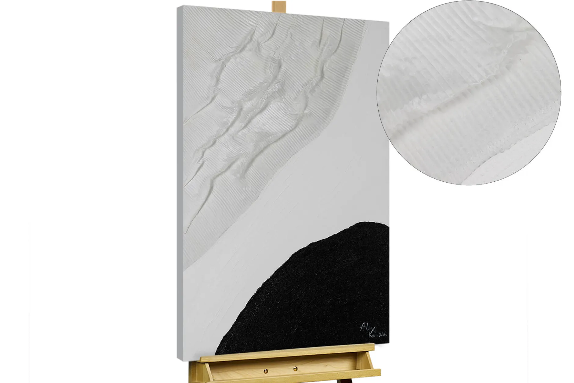 Handgemaltes Gemälde 'Black and white Passage' 60x90cm | inkl. Echtheitszertifikat
