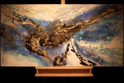 Handgemaltes Gemälde 'Blaue Ewigkeit' 120x60cm | inkl. Echtheitszertifikat