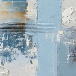 Handgemaltes Gemälde 'Blaue Geometrie-Textur' | Echtheitszertifikat inklusive
