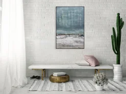 Handgemaltes Gemälde 'Blauer Vorhang' 60x90cm | inkl. Echtheitszertifikat