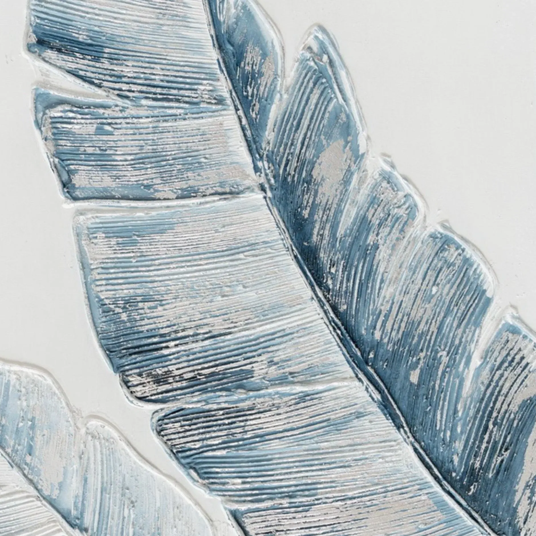 Handgemaltes Gemälde 'Blaues Blattgeflüster' | Echtheitszertifikat inklusive