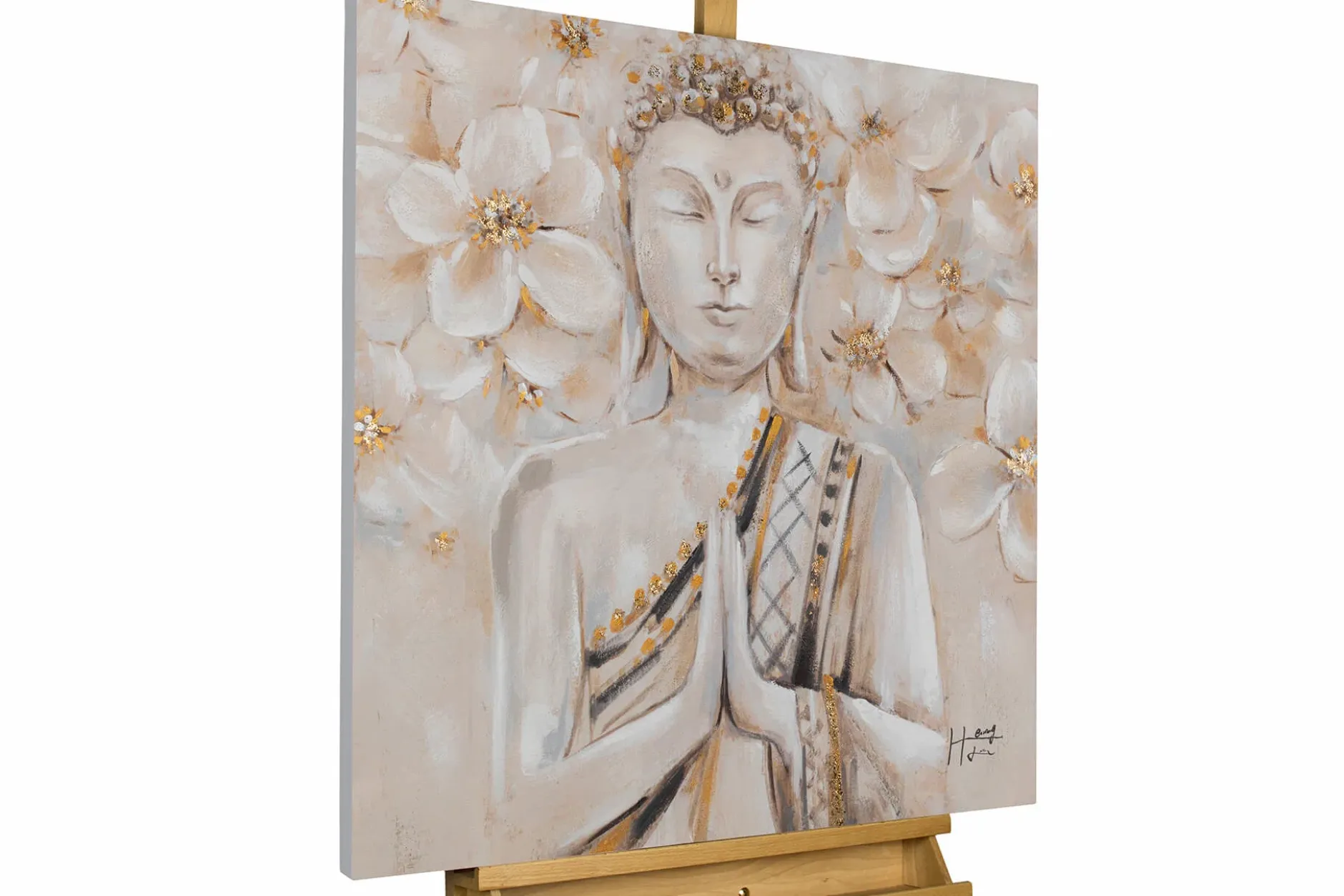 Handgemaltes Gemälde 'Blooming Well-Being' 80x80cm | inkl. Echtheitszertifikat