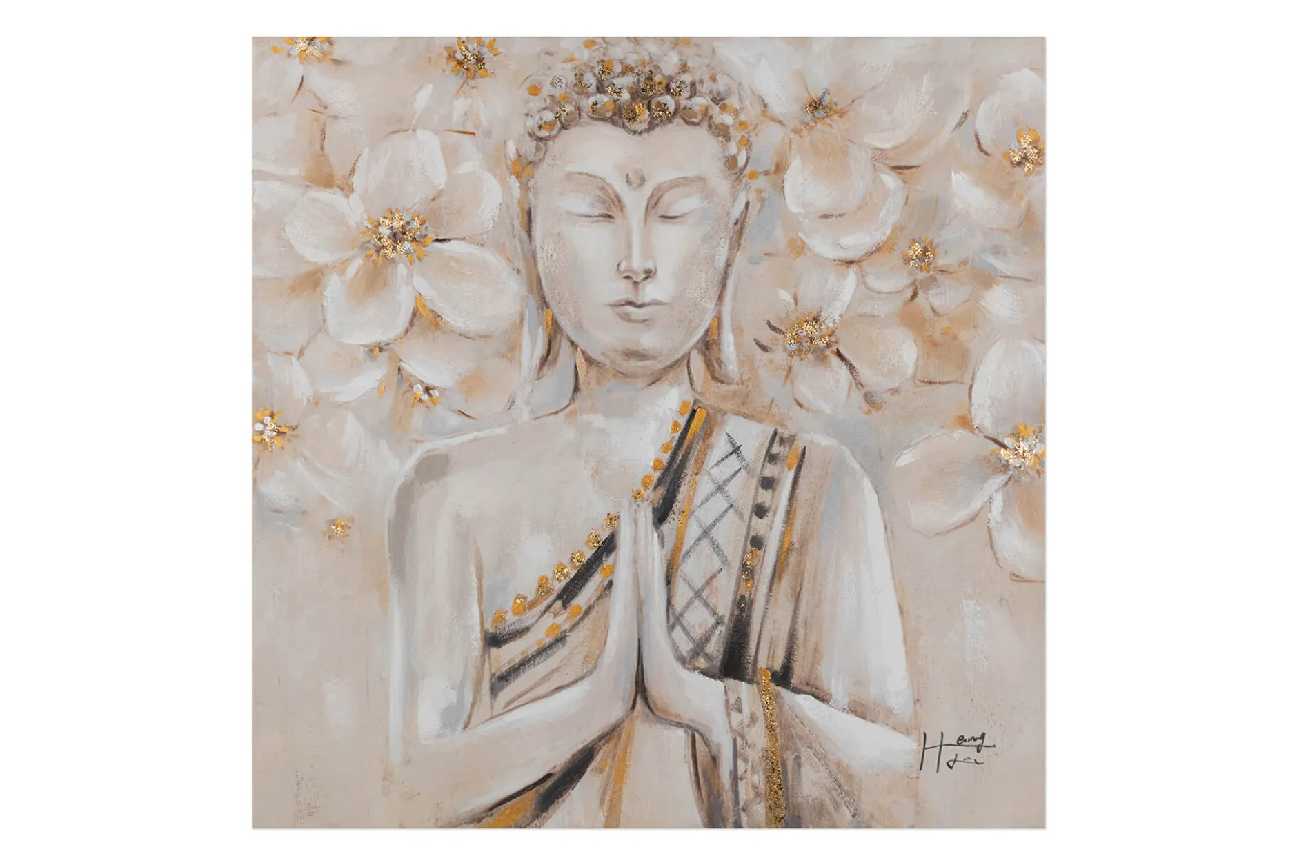 Handgemaltes Gemälde 'Blooming Well-Being' 80x80cm | inkl. Echtheitszertifikat